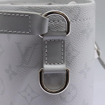 Louis Vuitton Chalk Nano Limited Edition Logo Story Monogram Canvas, Gray, Canvas, Clutch