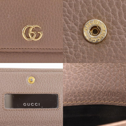 Gucci GG Marmont Continental Chain Leather, Beige, Leather, Crossbody Bag