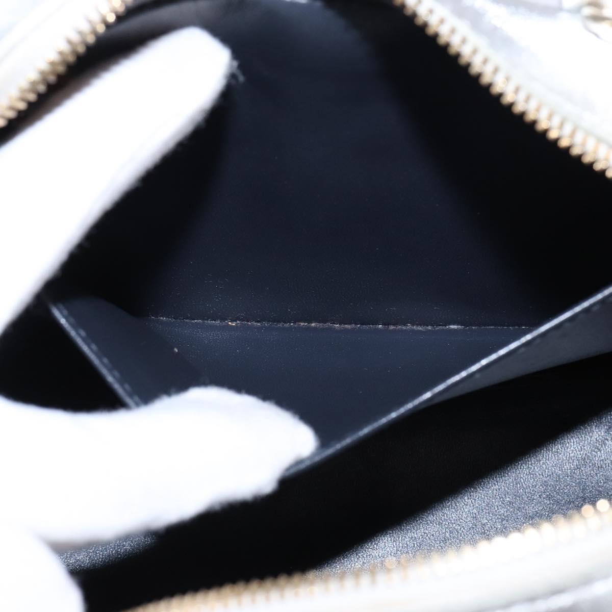Christian Dior Cannage Granville Mini Bowling Bag Metallic Leather, Silver, Leather, Crossbody Bag
