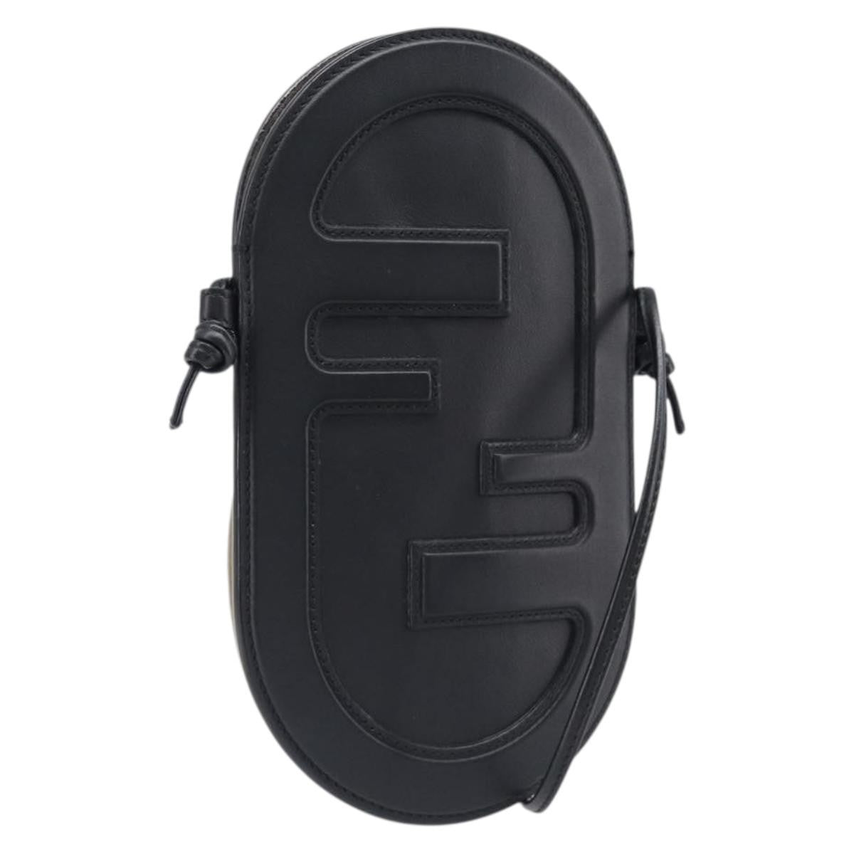 Fendi O'Lock Camera Leather, Black, Leather, Shoulder Bag