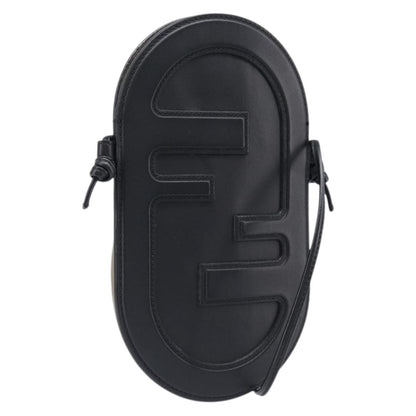 Fendi O'Lock Camera Leather, Black, Leather, Shoulder Bag