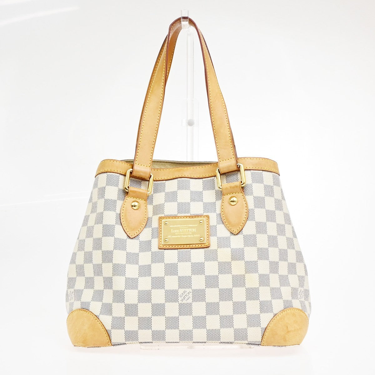 Louis Vuitton Hampstead Damier, White, Canvas, Handbag