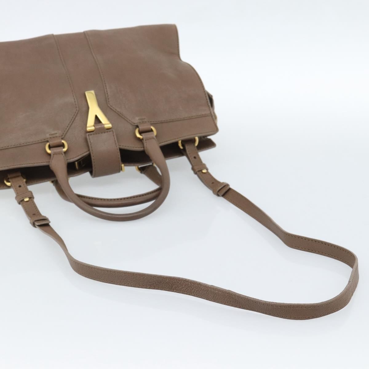 Saint Laurent Chyc Cabas Leather, Brown, Leather, Tote Bag