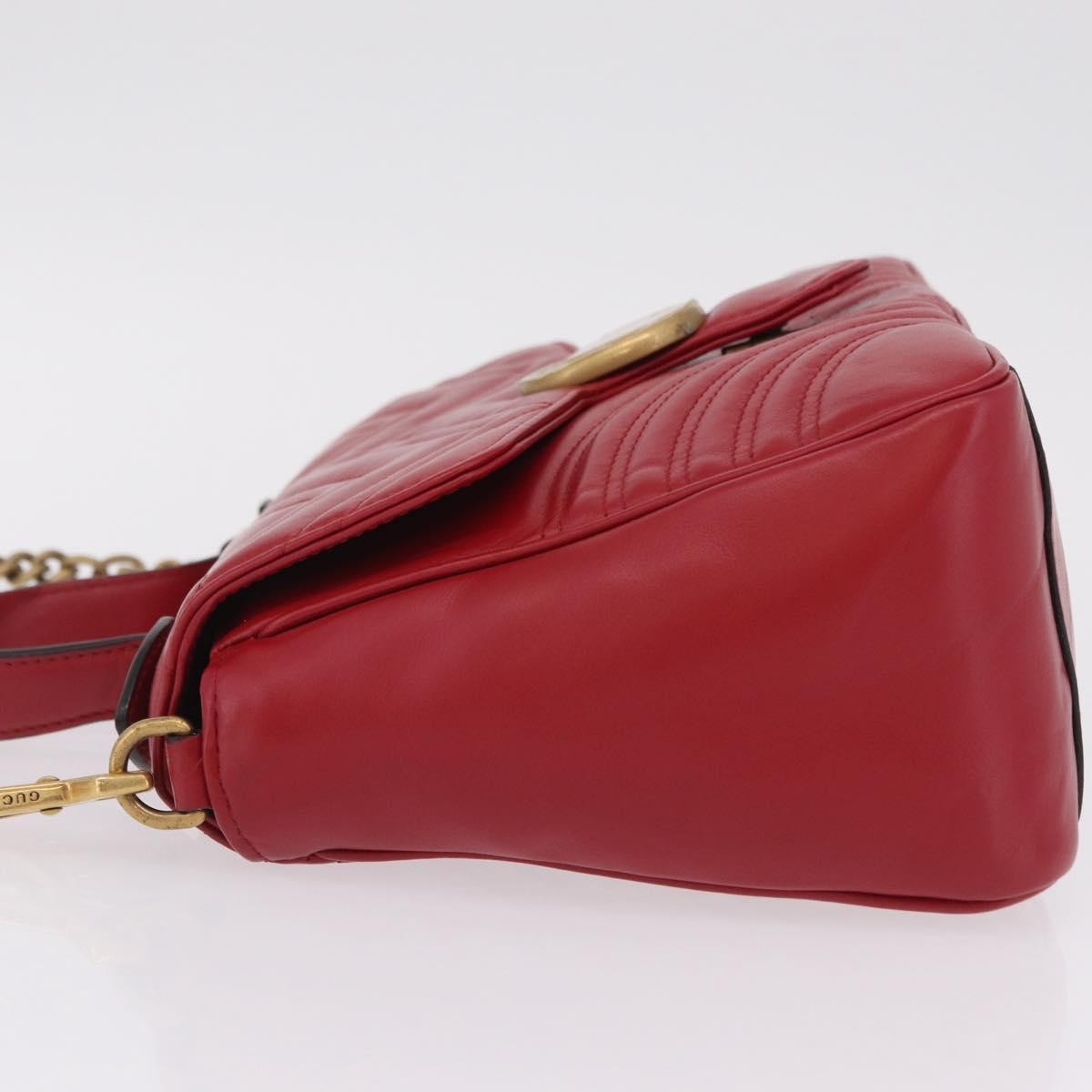 Gucci GG Marmont Top Handle Matelasse Leather, Red, Leather, Handbag