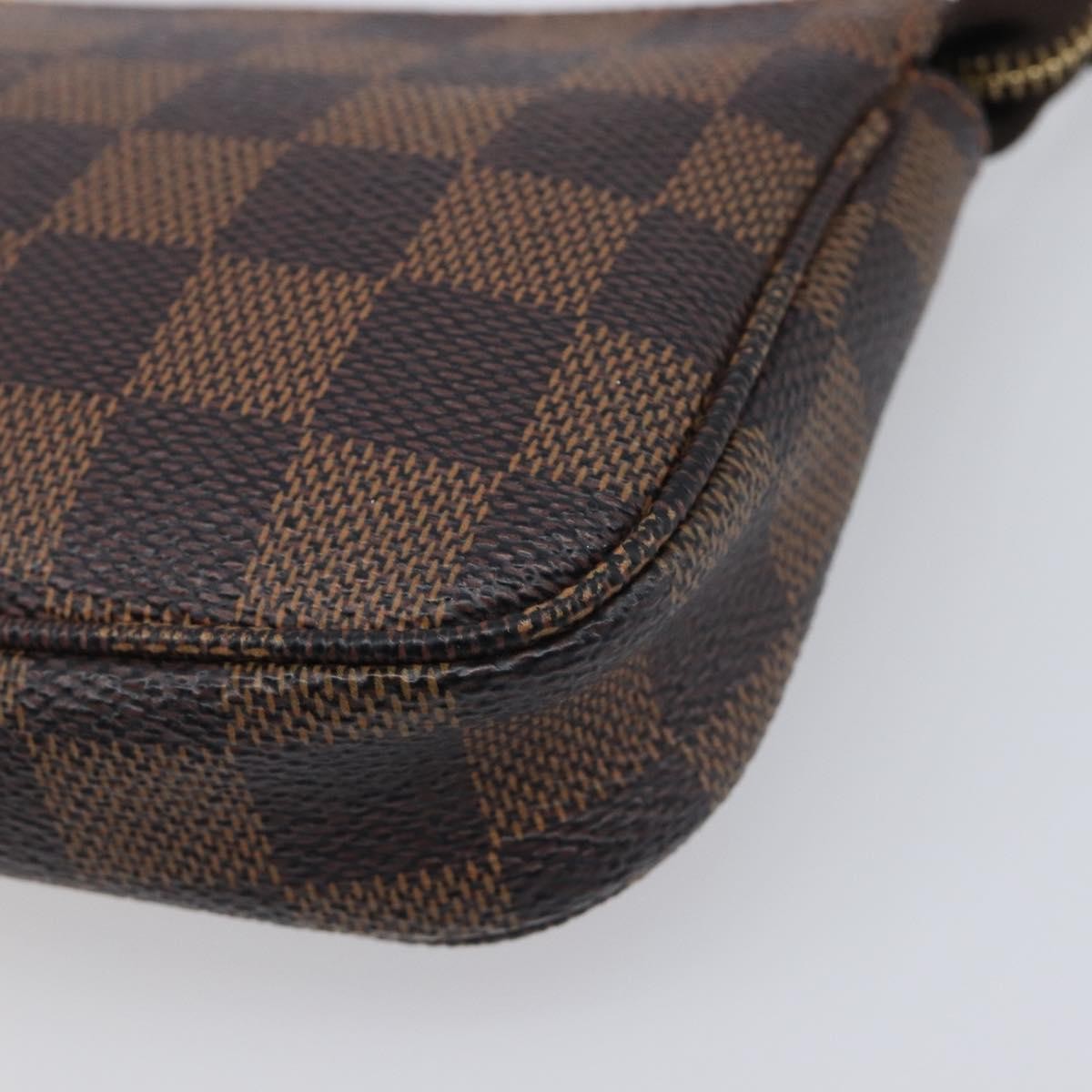 Louis Vuitton Pochette Accessoires Damier Ebene, Brown, Canvas, Clutch