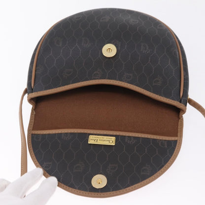 Christian Dior Vintage Honeycomb Canvas, Black, Canvas, Shoulder Bag