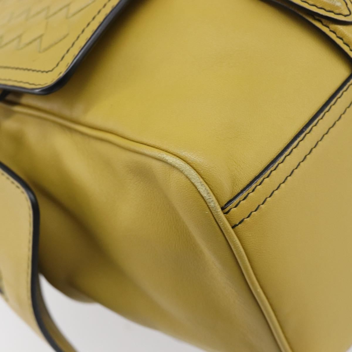 Bottega Veneta Monaco Nappa Leather With Intrecciato Detail, Yellow, Leather, Handbag
