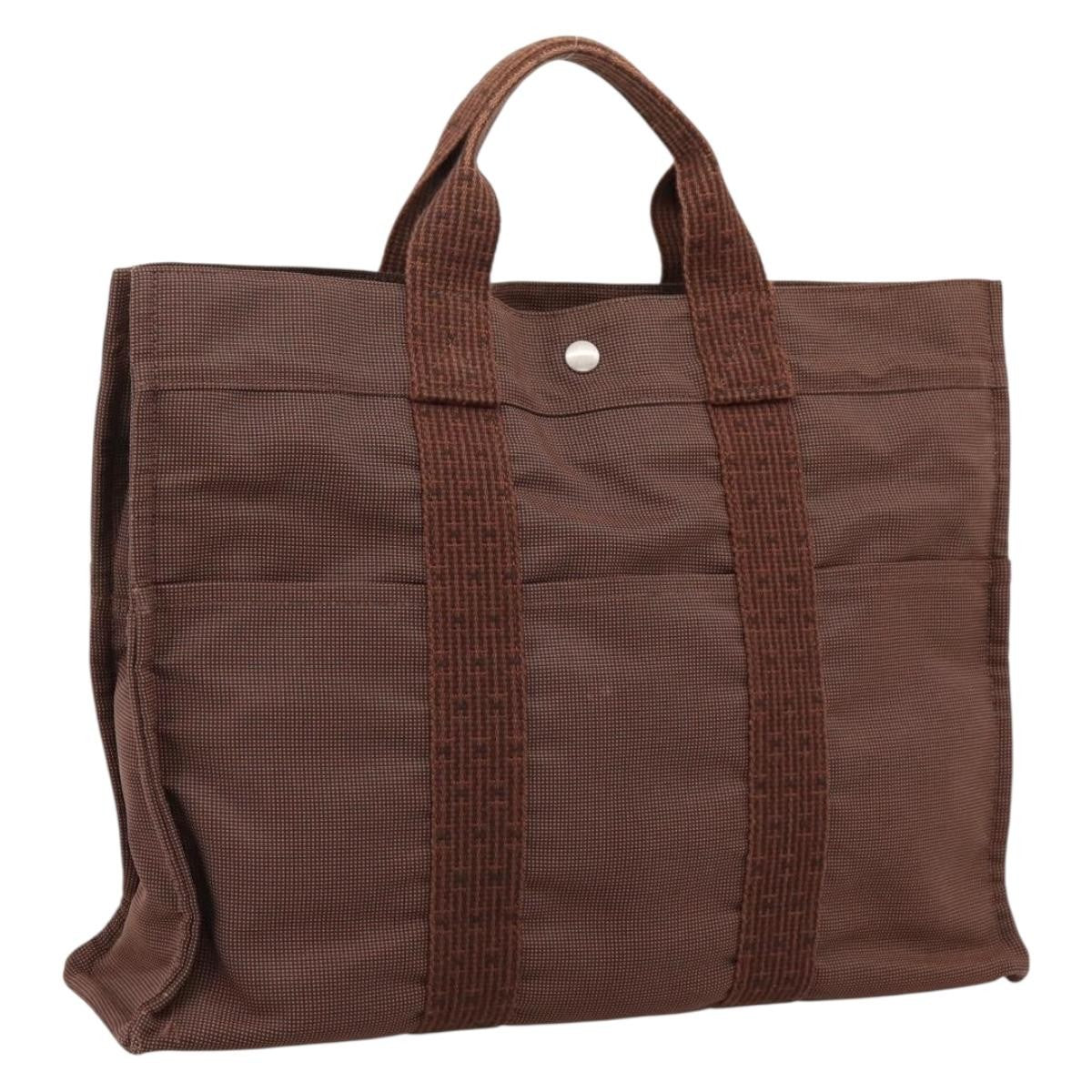 Hermes Fourre-tout Herline Fourre-tout Herline, Brown, Canvas, Tote Bag