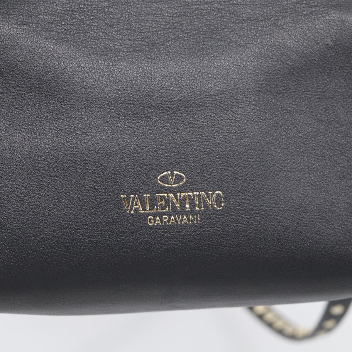 Valentino Garavani Rockstud Flip Lock Flap Leather, Black, Leather, Handbag