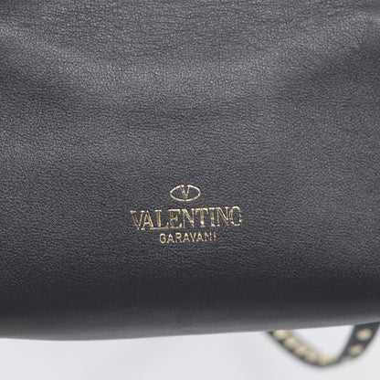 Valentino Garavani Rockstud Flip Lock Flap Leather, Black, Leather, Handbag