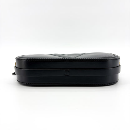 Valentino Garavani VLogo Walk Leather, Black, Leather, Crossbody Bag