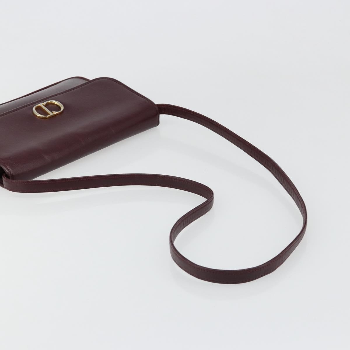 Christian Dior Shoulder Leather, Burgundy, Leather, Shoulder Bag