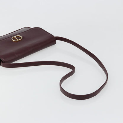Christian Dior Shoulder Leather, Burgundy, Leather, Shoulder Bag