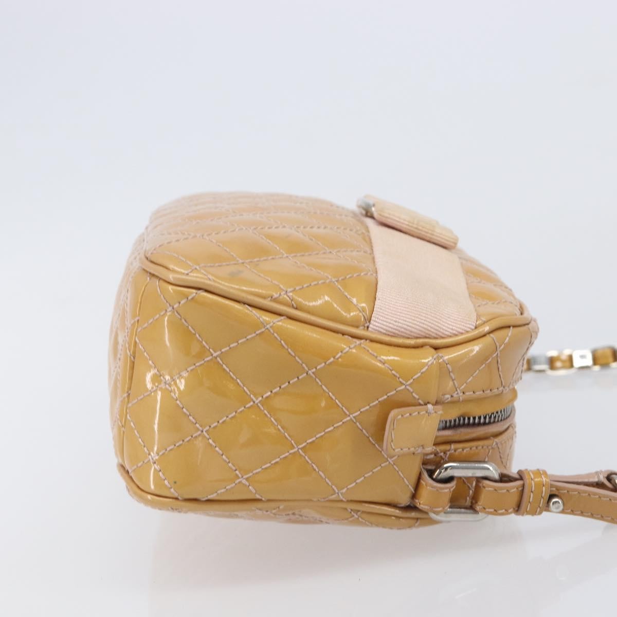 Salvatore Ferragamo Vala Patent Leather, Beige, Patent Leather, Shoulder Bag