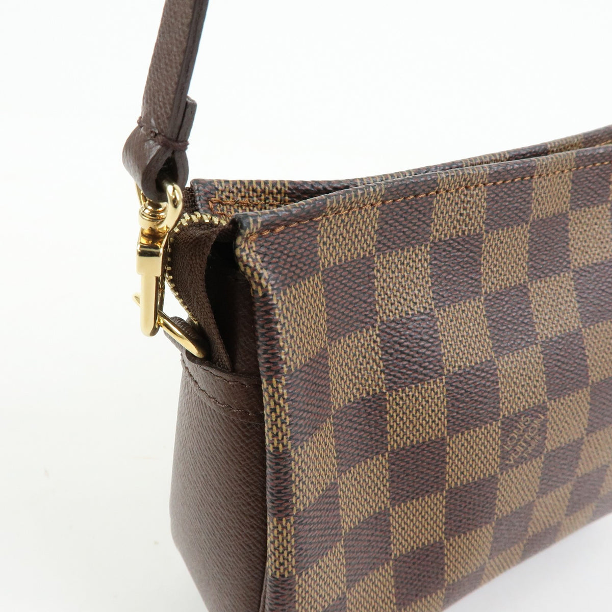 Louis Vuitton Trousse Make Up Damier, Brown, Canvas, Clutch