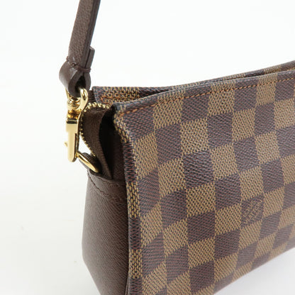 Louis Vuitton Trousse Make Up Damier, Brown, Canvas, Clutch