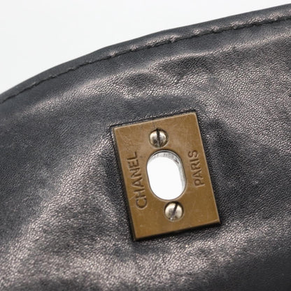 Chanel Chanel Matelassé Cuir Noir Black leather, Black, Leather, Handbag
