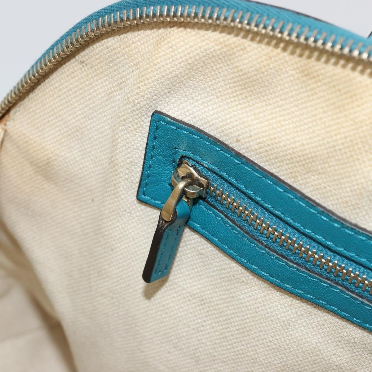 Gucci Nice Top Handle Microguccissima Patent, Turquoise, Patent Leather, Handbag