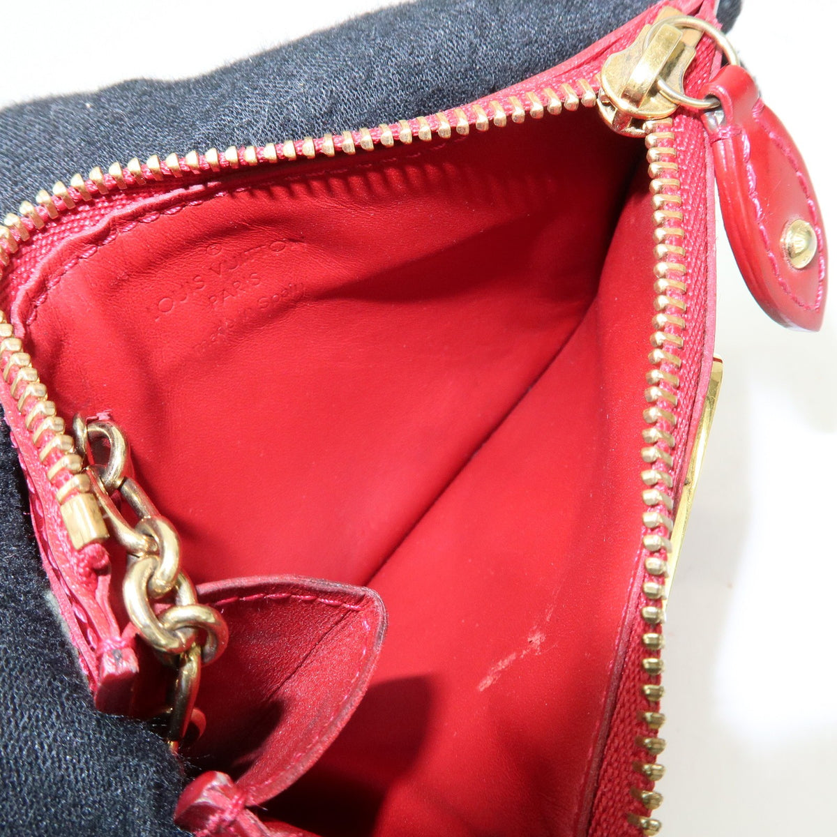 Louis Vuitton Pochette Clés Patent Leather, Red, Patent Leather, Wallet