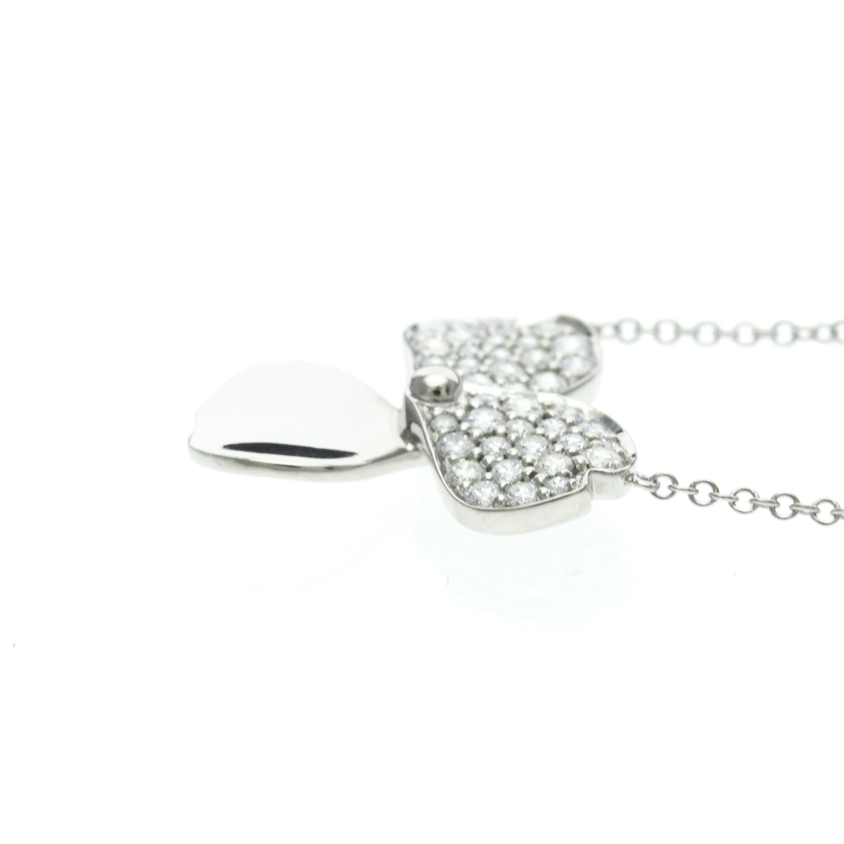 Tiffany & Co. Paper Flowers Pendant Platinum with Pave Diamonds, Silver, Platinum, Necklace