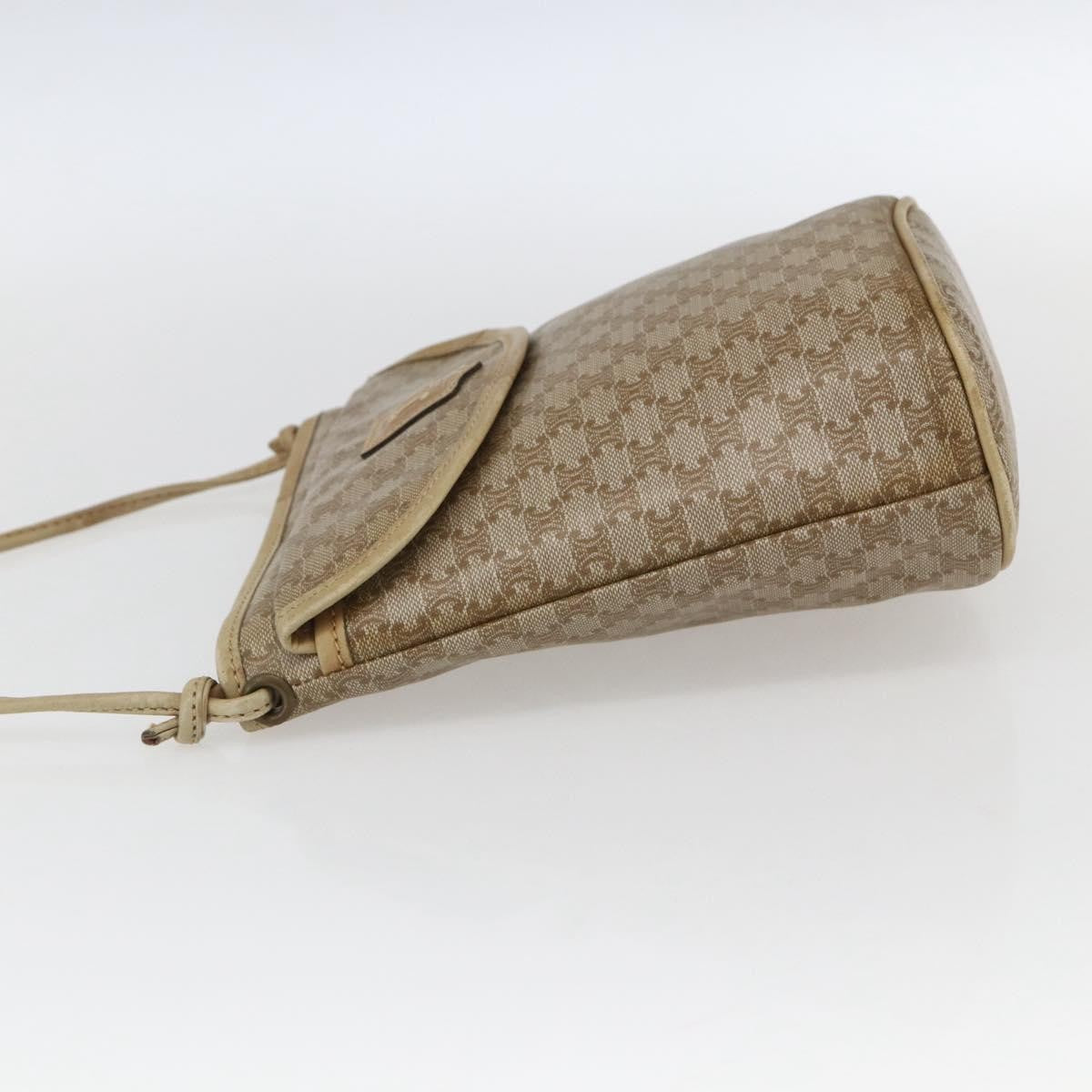 Celine Vintage Macadam Canvas, Beige, Canvas, Shoulder Bag