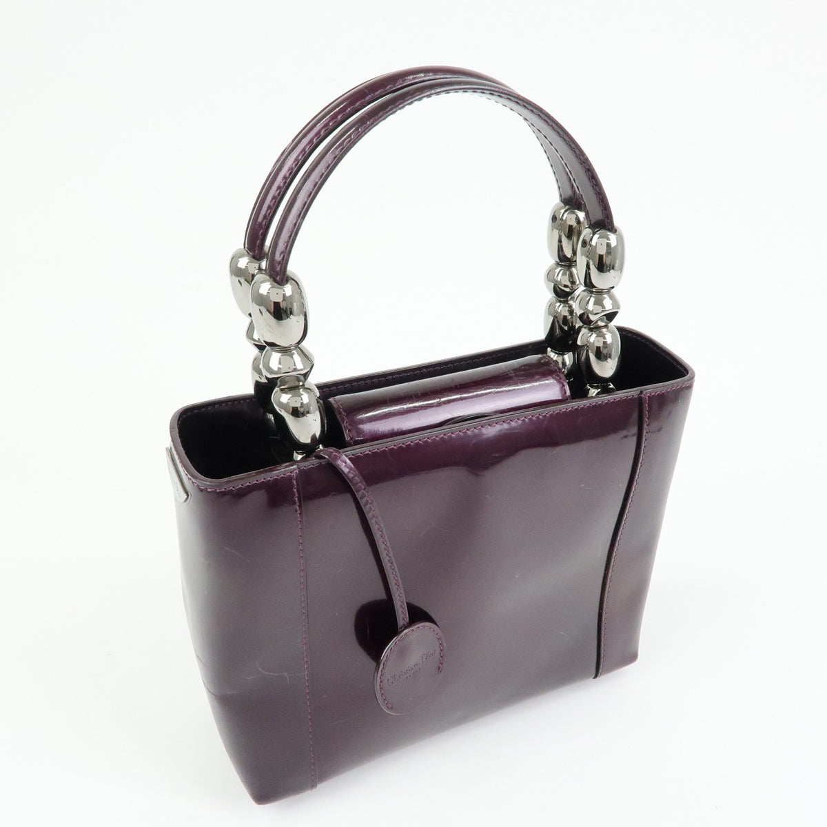 Christian Dior Handbag Leather, Purple, Patent Leather, Handbag