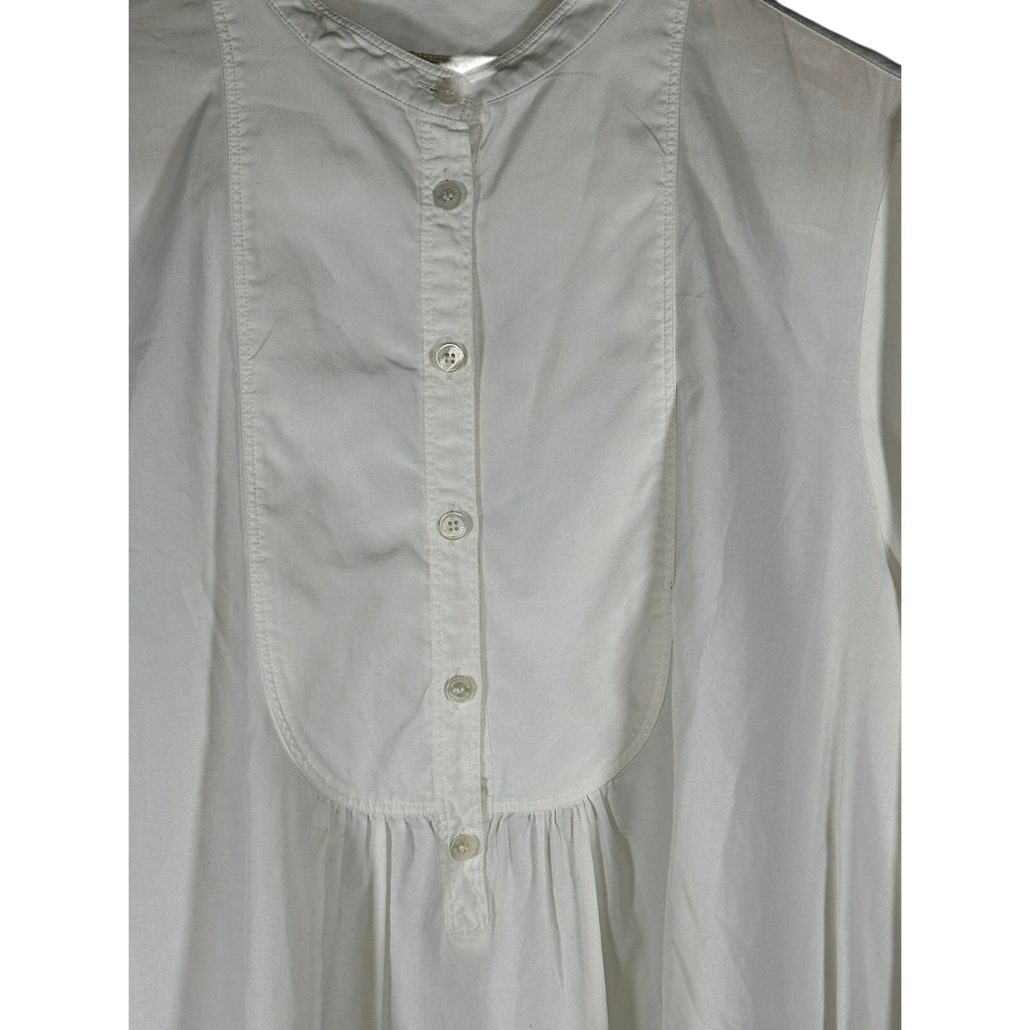 BURBERRY BRIT Poplin Cotton Bib Shirt White