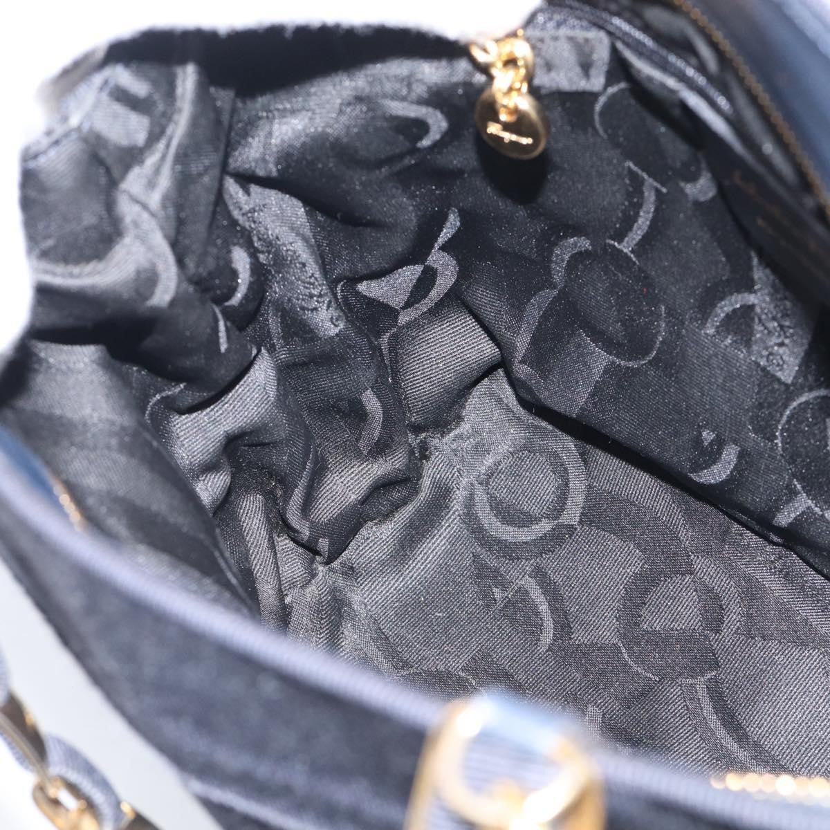 Salvatore Ferragamo Vala Canvas, Navy, Canvas, Shoulder Bag