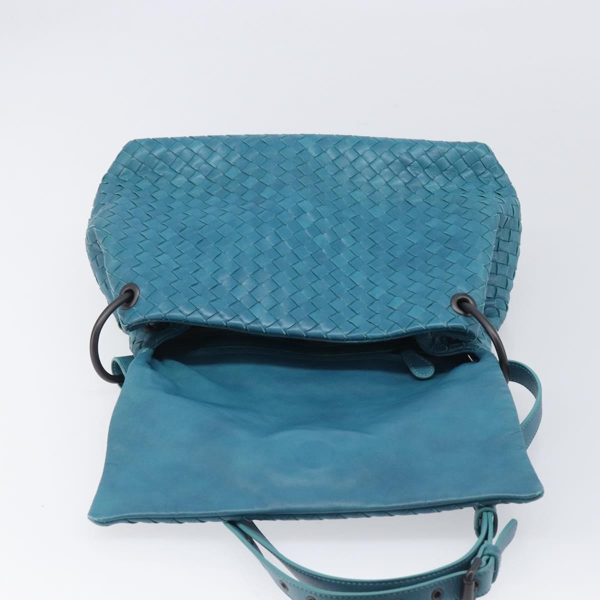 Bottega Veneta Adjustable Flap Intrecciato Nappa, Blue, Leather, Shoulder Bag