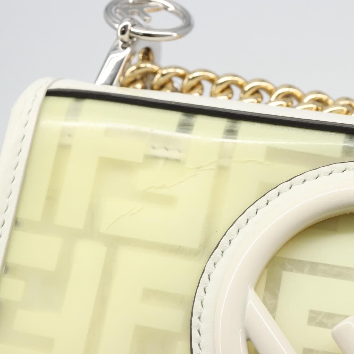 Fendi Kan I F Zucca PU, Clear, Canvas, Shoulder Bag