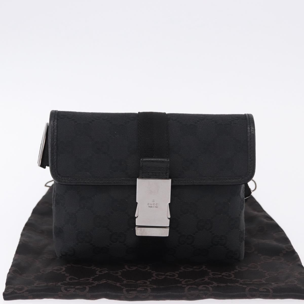 Gucci Buckle Waist GG Canvas and leather, Black, Canvas, Clutch