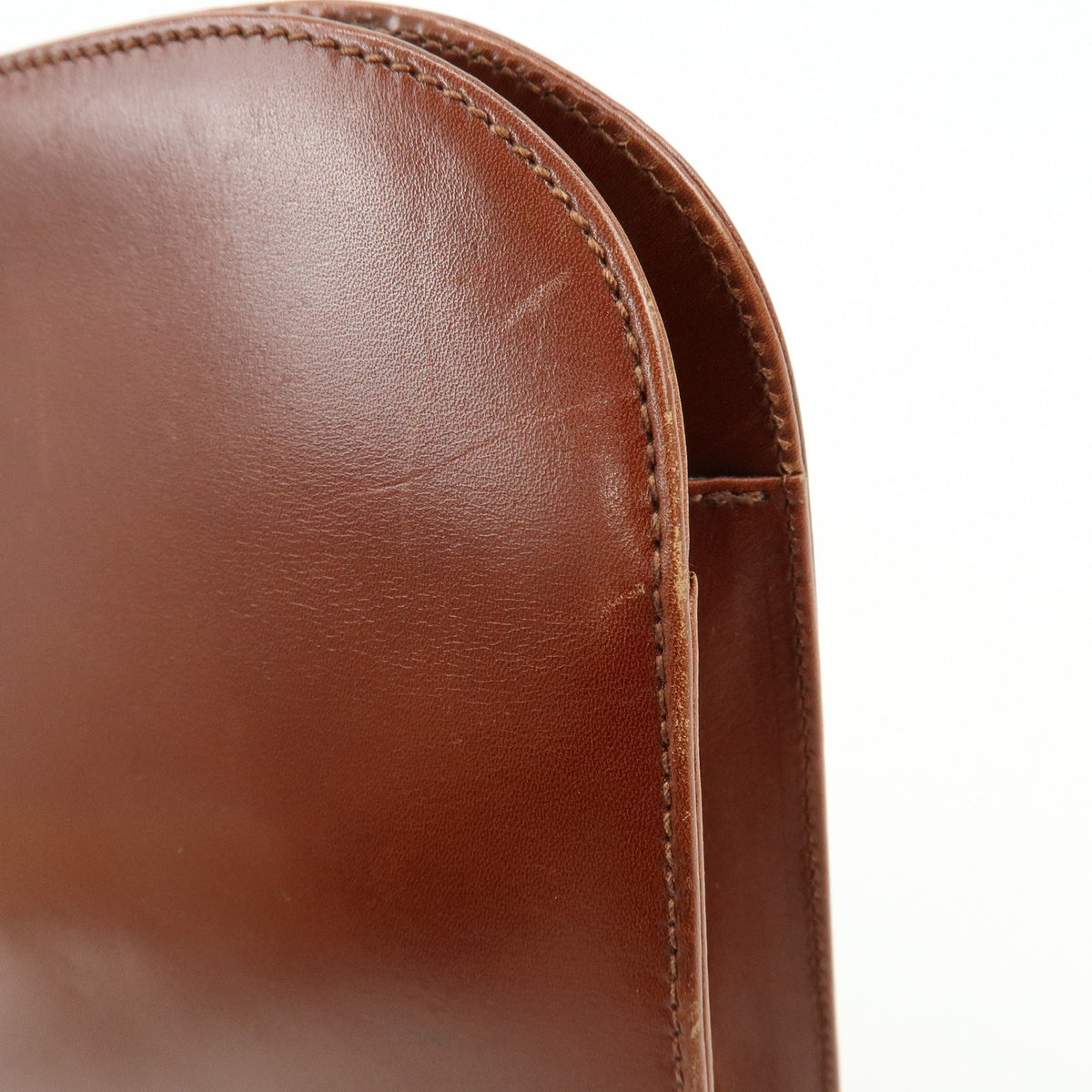Salvatore Ferragamo Vintage Gancini Chain Leather, Brown, Leather, Shoulder Bag