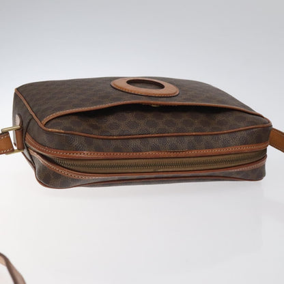 Celine Vintage Macadam Canvas and Leather, Brown, Canvas, Shoulder Bag