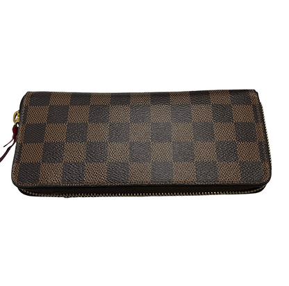 Louis Vuitton Clemence Damier Ebene, Brown, Canvas, Wallet