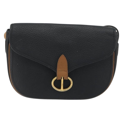 Christian Dior Vintage CD Flap Leather, Black, Leather, Shoulder Bag