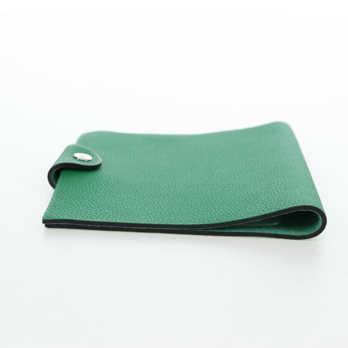 Hermes Ulysse Agenda Cover Leather, Green, Leather, Wallet