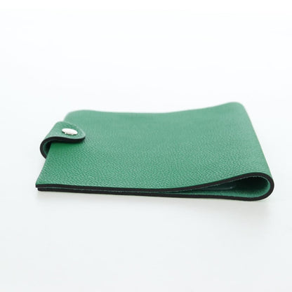 Hermes Ulysse Agenda Cover Leather, Green, Leather, Wallet