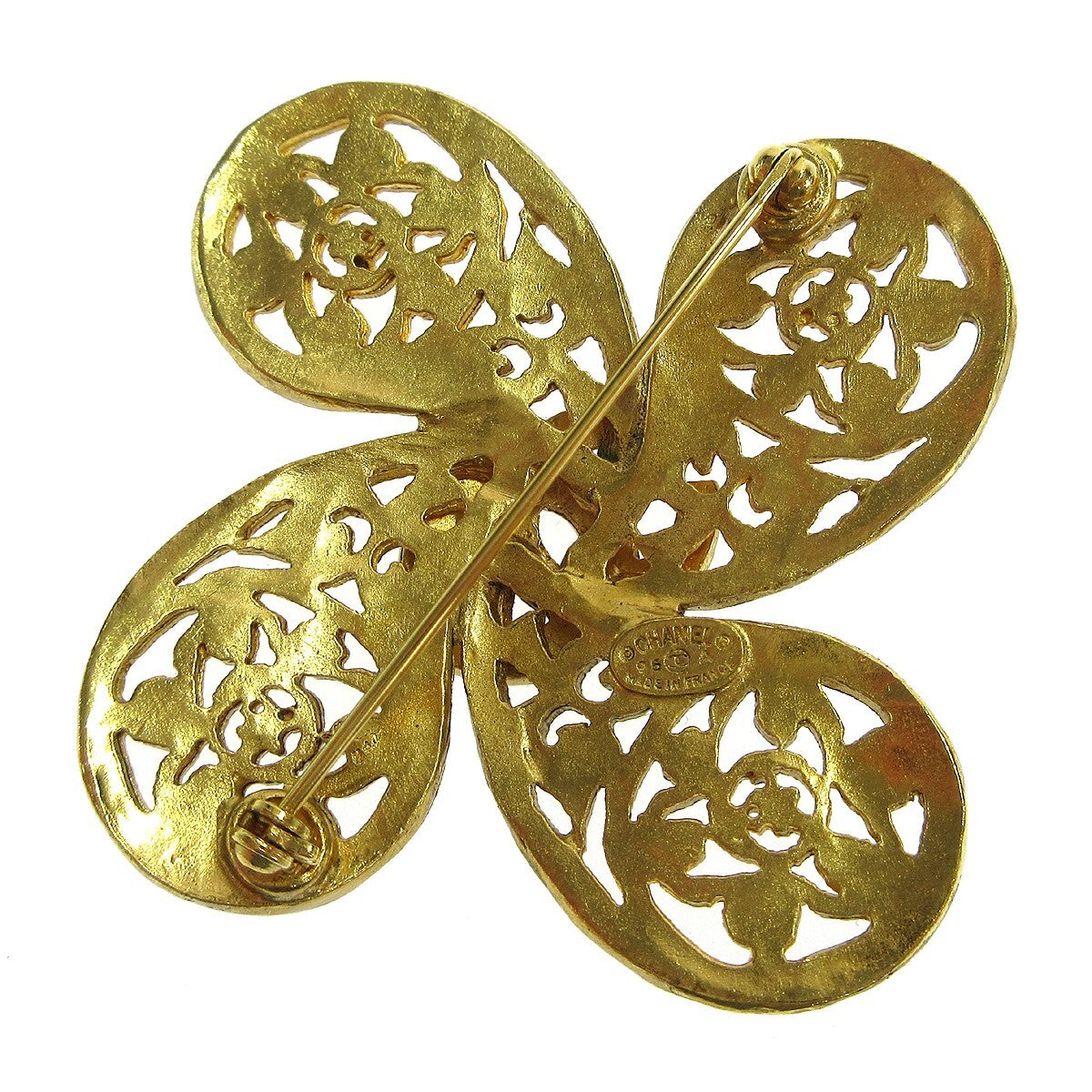 Chanel Logo CC Gold-plated, Gold, Gold Plated, Brooch