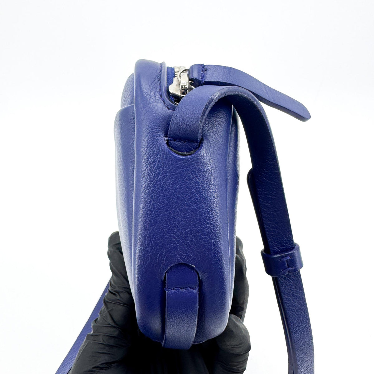 Balenciaga Everyday Camera Printed Leather, Blue, Leather, Handbag