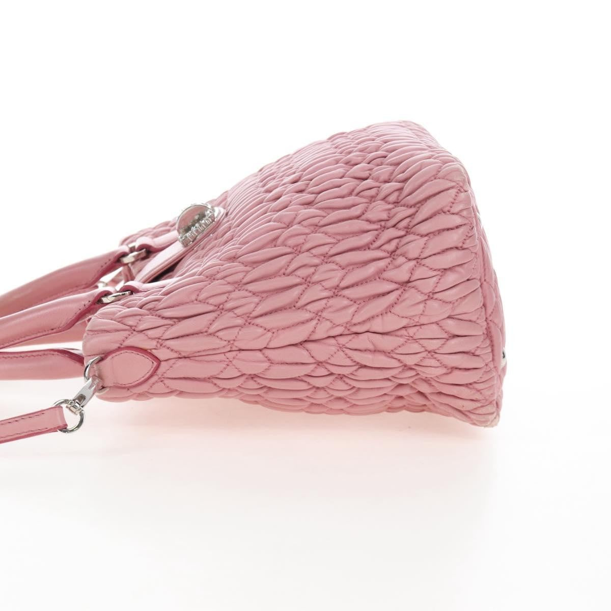Miu Miu Crystal Convertible Top Handle Matelasse Leather, Pink, Leather, Handbag