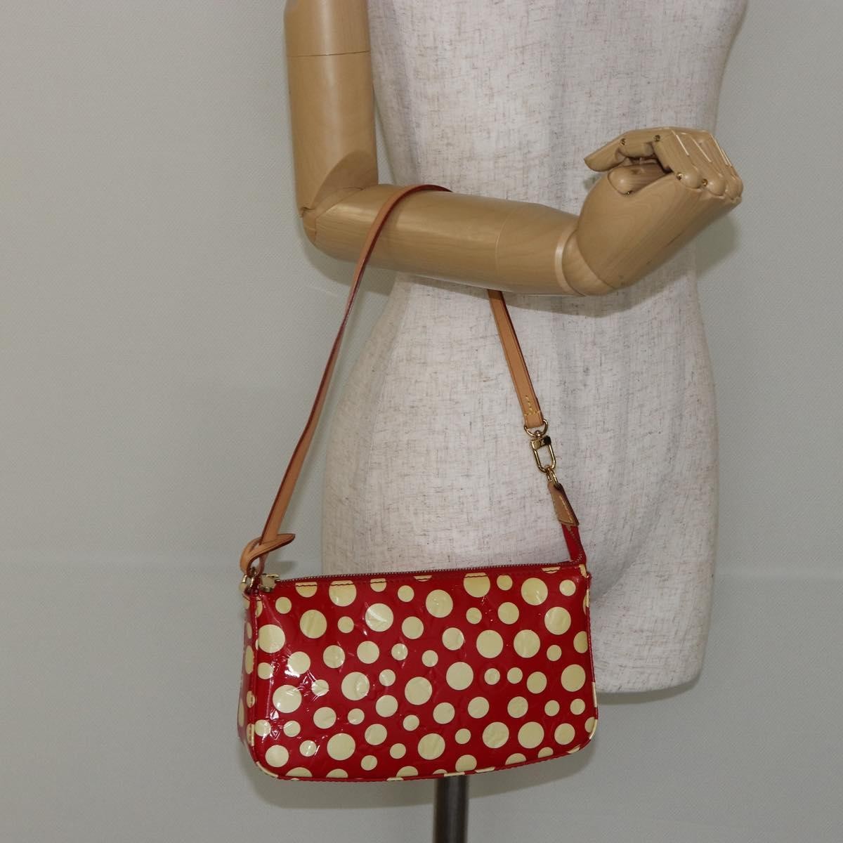 Louis Vuitton Pochette Accessoires Yayoi Kusama Painted Dots Monogram vernis, Red, Patent Leather, Clutch