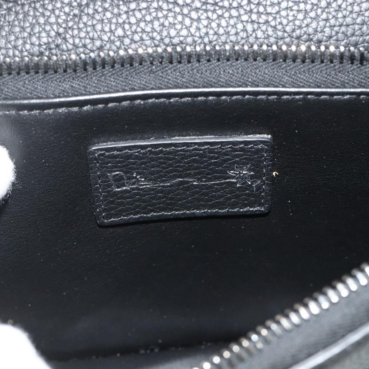 Christian Dior Saddle Pouch Belt Leather, Black, Leather, Clutch