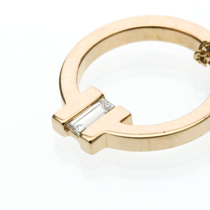 Tiffany & Co. T Circle Pendant 18K Rose Gold with Diamond, Gold, Pink Gold, Necklace