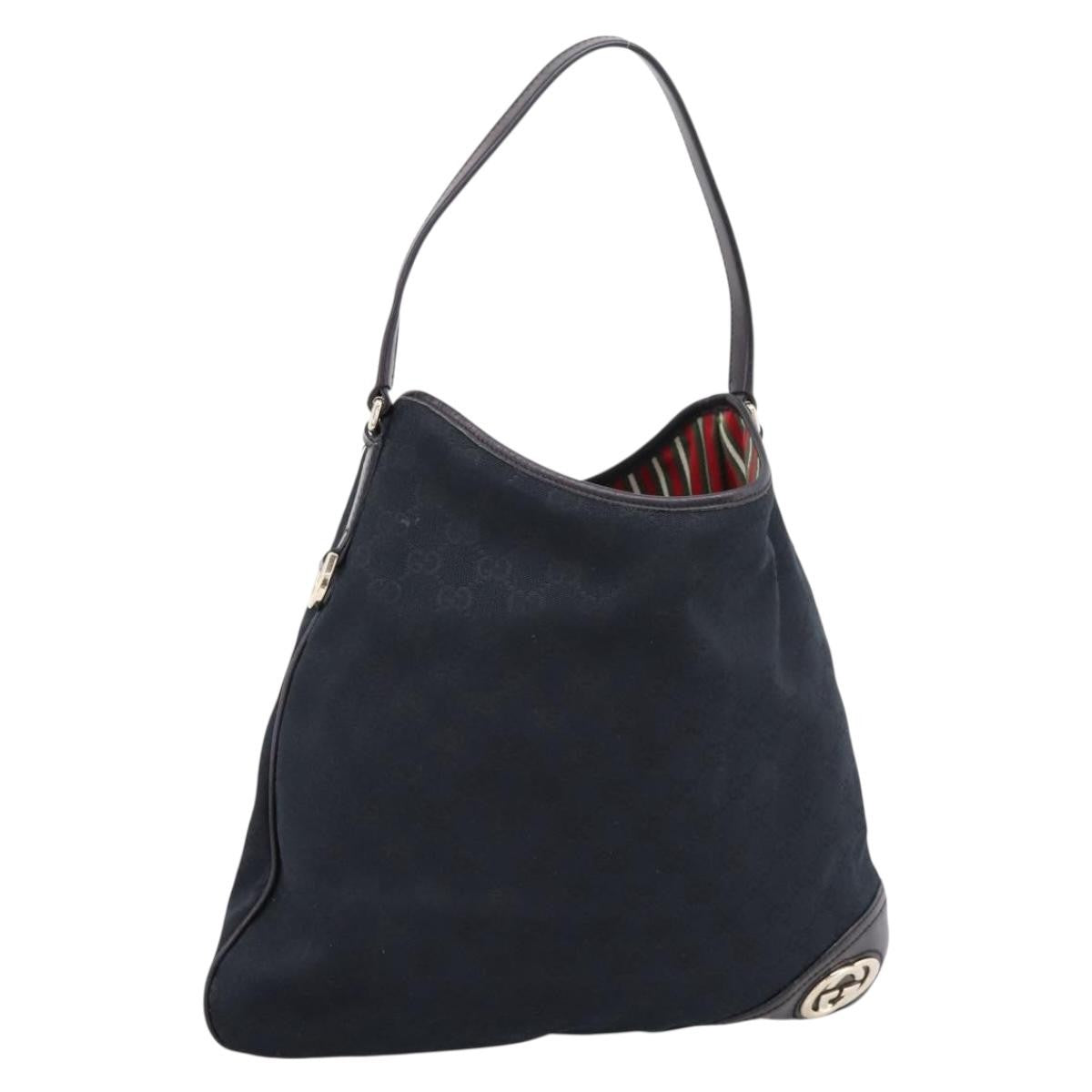 Gucci New Britt Hobo GG Canvas, Black, Canvas, Shoulder Bag