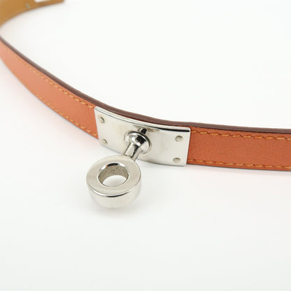 Hermes Kelly Double Tour Leather, Orange, Leather, Bracelet