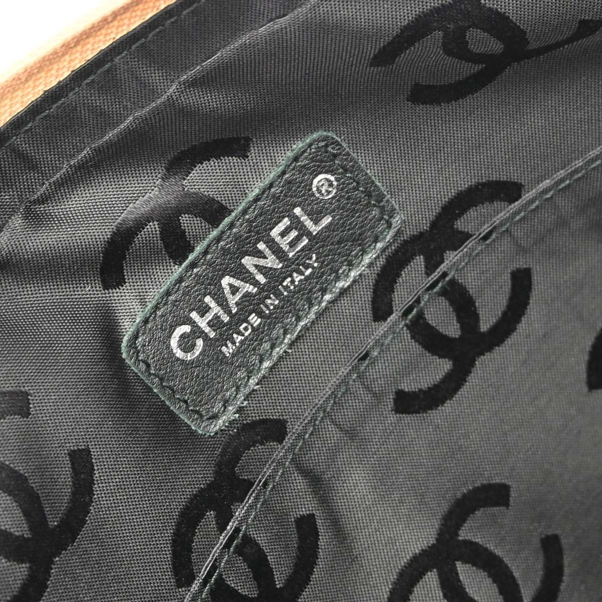 Chanel Cambon Crossbody Bag Calfskin Leather, Beige, Leather, Shoulder Bag
