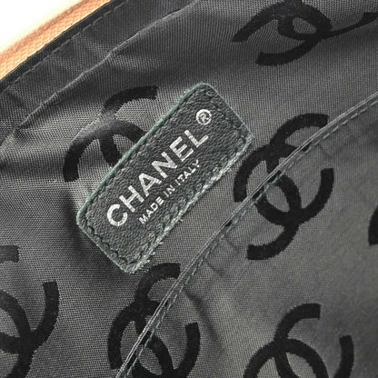 Chanel Cambon Crossbody Bag Calfskin Leather, Beige, Leather, Shoulder Bag