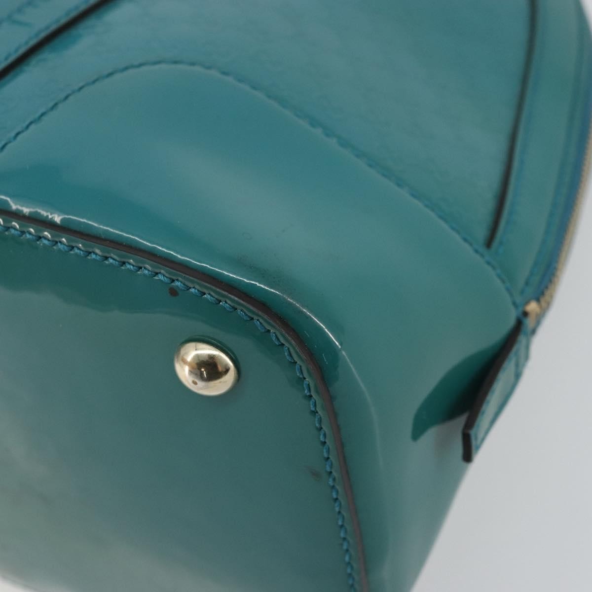 Gucci Nice Top Handle Microguccissima Patent, Turquoise, Patent Leather, Handbag
