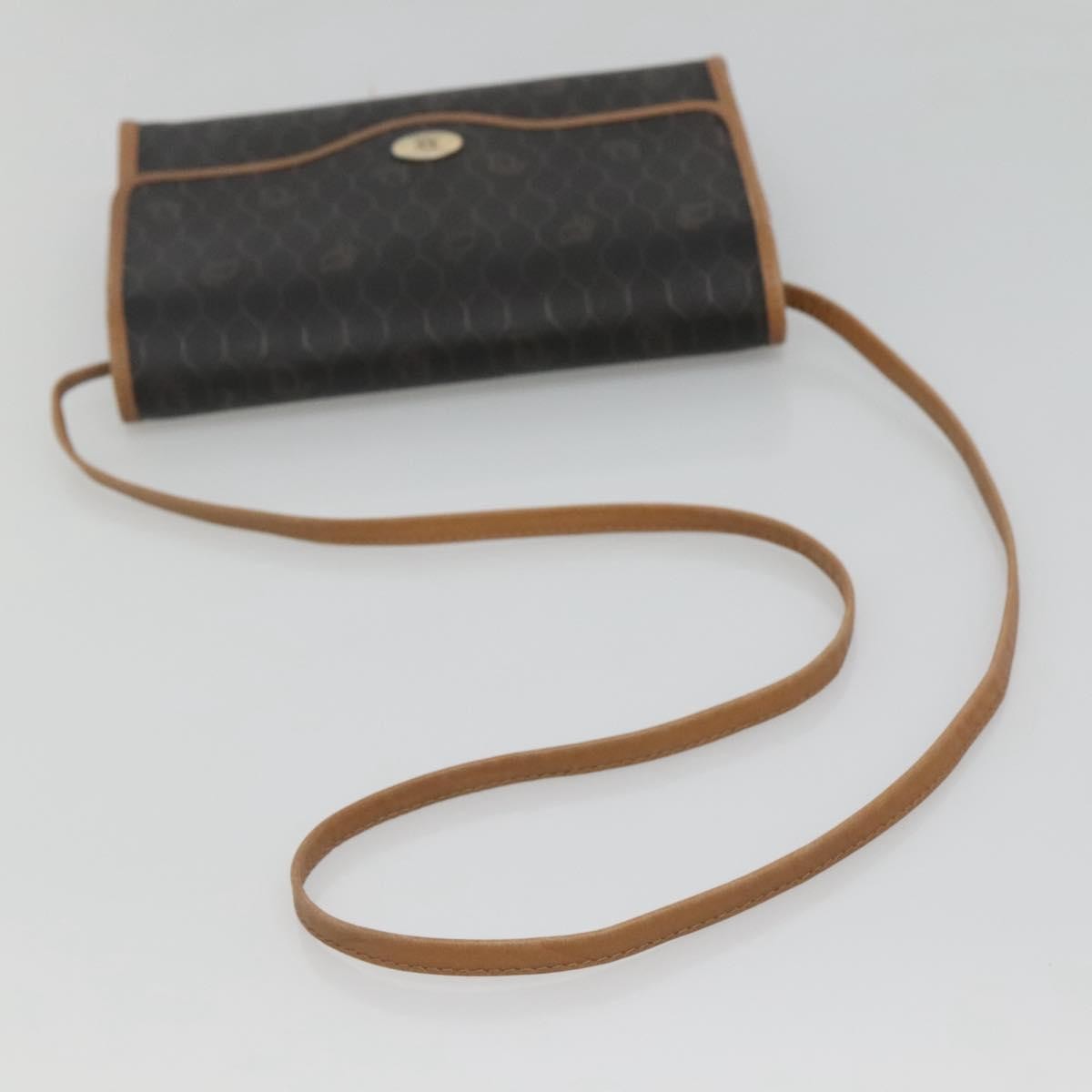 Christian Dior Vintage Honeycomb Flap Coated Canvas, Black, Canvas, Shoulder Bag
