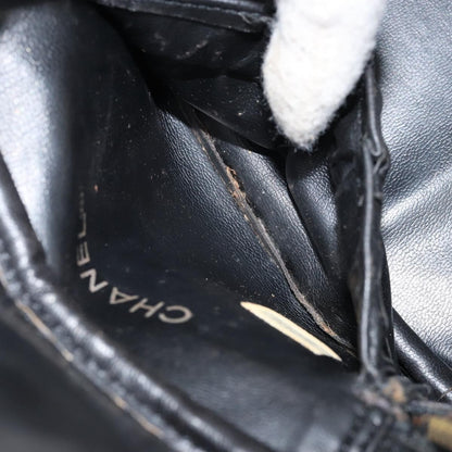 Fendi Vintage Cosmetic Case Pequin Canvas, Black, Leather, Clutch